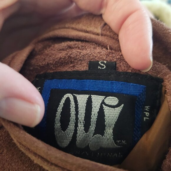 Vintage 1970's OUI Reversible Brown Leather & Sherpa Vest - Picture 13 of 16